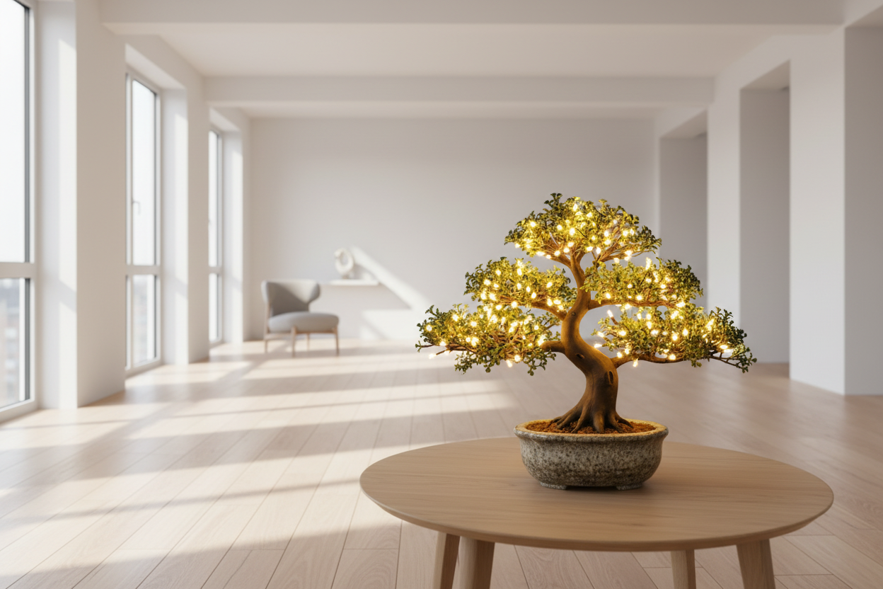Bonsai fa LED-es dísz – Hangulatos otthoni dekoráció!