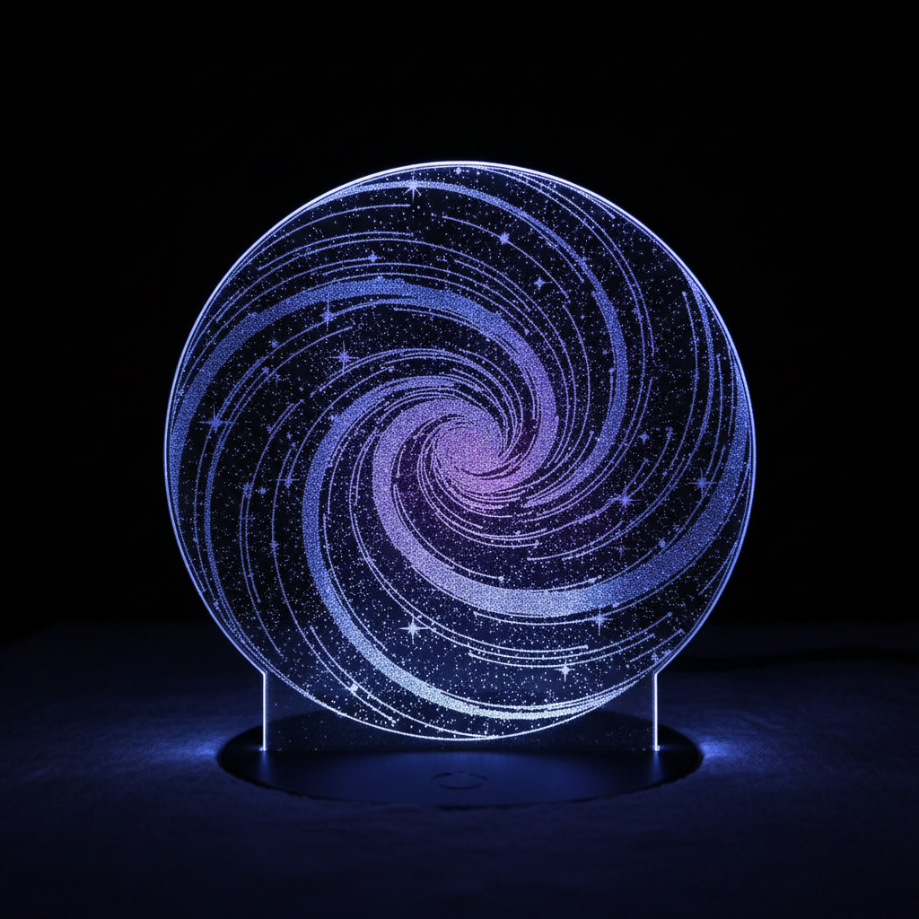 3D Galaxis LED Éjjeli Lámpa közelkép